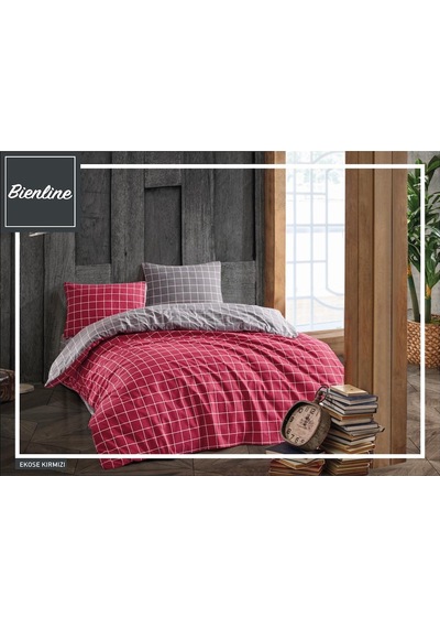 Komfort Home Çift Kişilik Ranforce Nevresim Takımı / Ekose Kırmız Çok Renkli