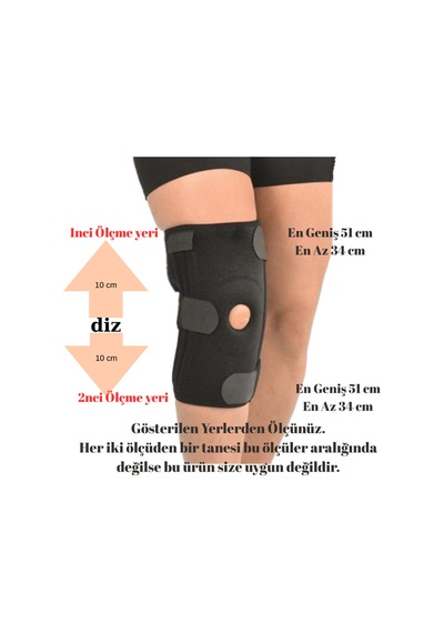 Siyah Patella Destekli Dizlik