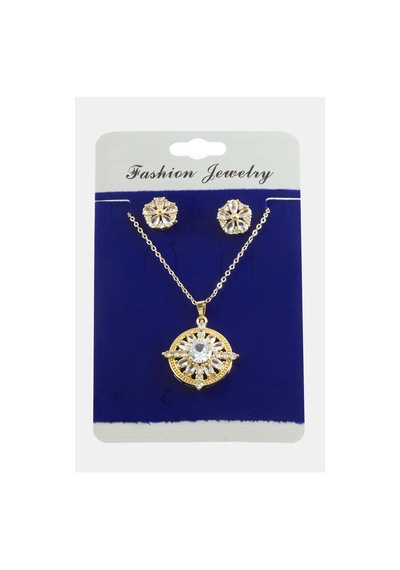 Çiçek Zirkon Taşlı Set Kolye Çok Renkli 71795979