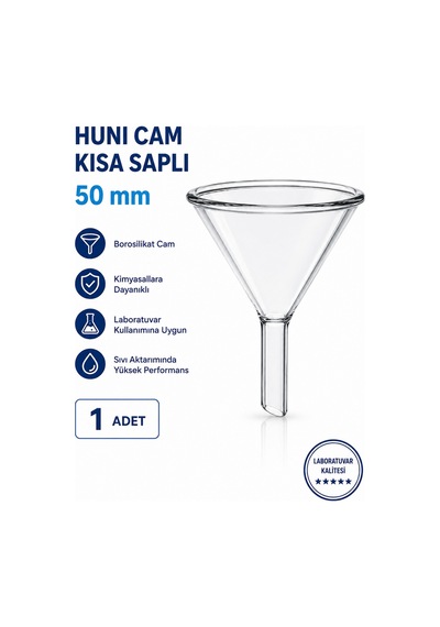 Huni Cam Kısa Saplı 50 Mm - 1 Adet