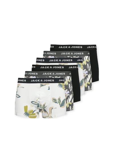 Jack & Jones Jack Jones Erkek Desenli Pamuklu 6 Lı Boxer Set 12273114 Beyaz