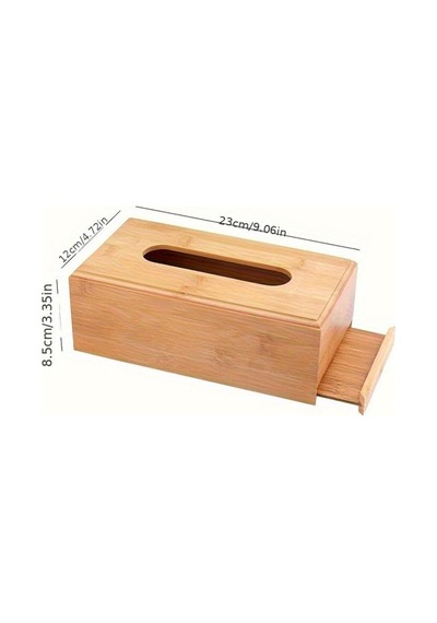 Erkugo Bambu Peçetelik, 23 Cm Masaüstü Peçete Kutusu, Bambu Kağıt Mendil Kutusu Kahverengi 23 X 13 Çok Renkli