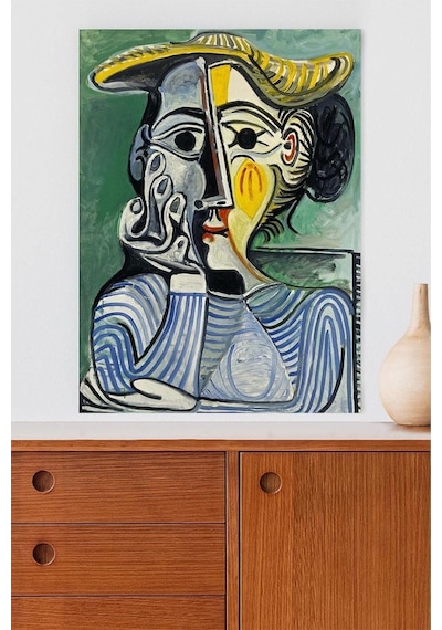 Pster20304 Woman With Yellow Hat - Pablo Picasso Sanatsal Poster 80 X 115