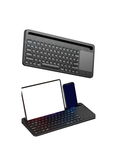 Şarjlı Bluetooth Touchpad Klavye Kablosuz Bağlantı Pc Telefon Tablet Uyumlu Kolay Kablosuz Bağlantı