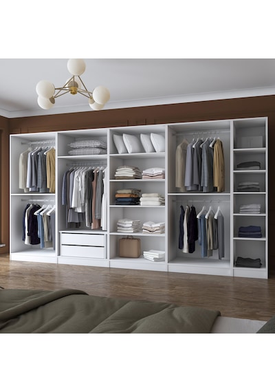 Rani Ba154 Geniş Gardırop Elbise Dolabı 9 Kapaklı 2 Çekmeceli 13 Raflı 5 Askılı Modüler Dolap Beyaz Rani Ba154 Geniş Gardırop Elbise Dolabı 9 Kapaklı 2 Çekmeceli 13 Raflı 5 Askılı Modüler Dolap Beyaz