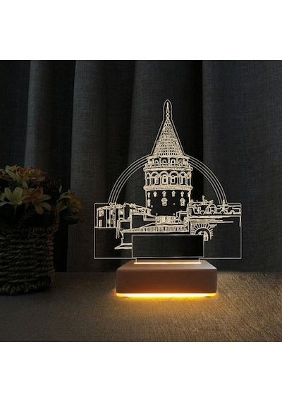 Sevgii Hediyesi Galata Kulesi Tasarımlı 3D Gece Lambası