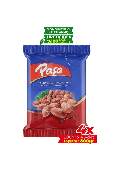 Paşa Kuruyemiş Kavrulmuş Tuzlu Yer Fıstığı 4 x 200 G