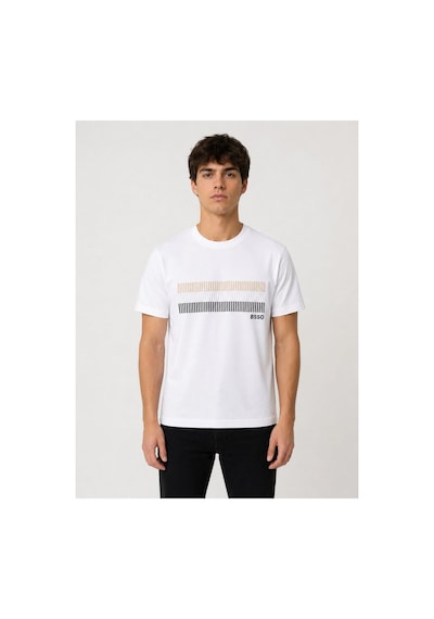 Hzr Wear Erkek Nakış Baskı Detaylı Sıfır Yaka Regular Fit %100 Pamuk Tişört Beyaz