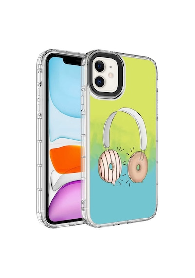 Apple Uyumlu iPhone 12 Kamera Korumalı Renkli Desenli Sert Silikon Zore Korn Kapak