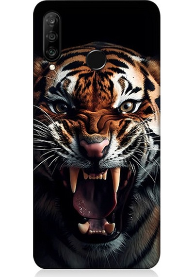 Huawei P30 Lite Uyumlu Silikon Kılıf Vahşi Kaplan