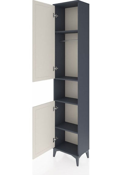 Arges Dolap 4 Raflı 2 Kapaklı Tek Askılı 44x30x221 Antrasit-aytaşı Antrasit
