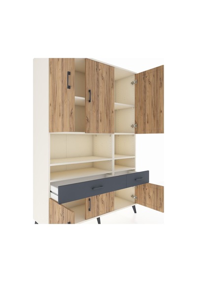 Hyperion Dolap 8 Raflı 2 Çekmeceli 6 Kapaklı 132x44x195 Aytaşı-çam/antrasit Atlas Çam/antrasıt Hyperion Dolap 8 Raflı 2 Çekmeceli 6 Kapaklı 132x44x195 Aytaşı-çam/antrasit Atlas Çam/antrasıt