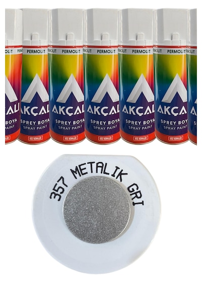 Sprey Boya Akçalı Alüminyum,ahşap,plastik,demir,metal Sprey Boyama 400 Ml 357 Metalik Gri