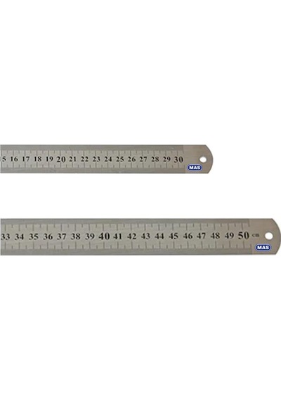 Mas Çelik Cetvel 30 Cm + 50 Cm - 2'li Set