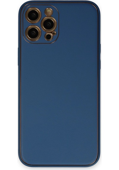 Newface Apple iPhone Uyumlu 12 Pro Kılıf Coco Deri Silikon Kapak - Semeglbl - 91 Açık Mavi