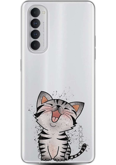Oppo Reno 4 Pro Kilif Desenli Silikon Sweet Little Cat 478479438