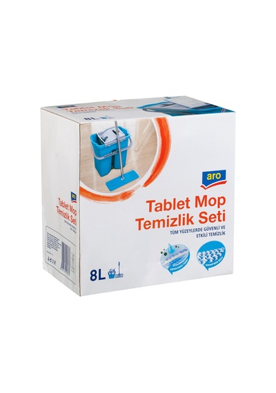 Aro Tablet Mop Temizlik Seti - 8 Litre Hazneli, Islak Kuru Mop Kovası Tarı