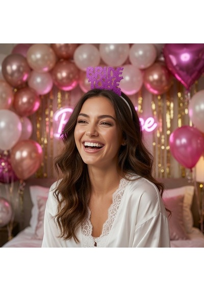 Taç Eva Bride To Be Mor Simli Taşlı Bekarlığa Veda Partisi Gelin Tacı Saç Aksesuarı