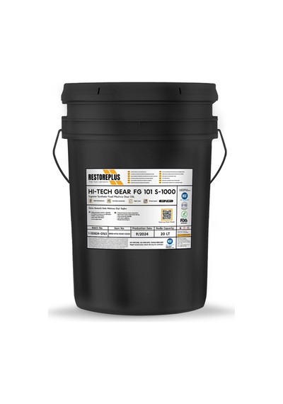 Restoreplus Hi-Tech Gear Fg 101 S-1000 Gıda Endüstrisi Için Üstün Performanslı Sentetik Dişli Yağı 20 L