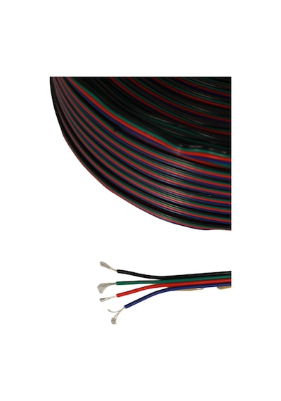 4 Pin Jst Elektrik Kablosu 4'lü Rgb Şerit Led Kablo 3x0,22mm Kalaylı %100 Bakır Kordon Kablo 100m