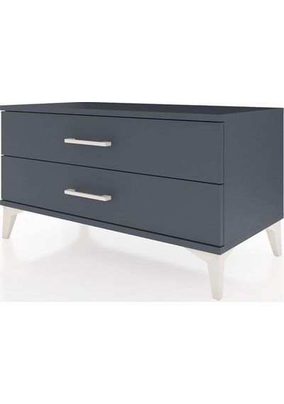 Hyperion Şifonyer 2 Çekmeceli 88x44x48 Antrasit-antrasit Antrasit