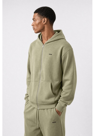 Erkek Respire Basic Oversize Zip Küf