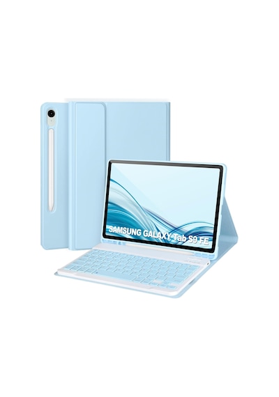 Samsung Uyumlu Galaxy Tab S9 Fe 10.9" Q Türkçe Klavyeli Kılıf Kalem Bölmeli Bluetooth Özellikli Standlı