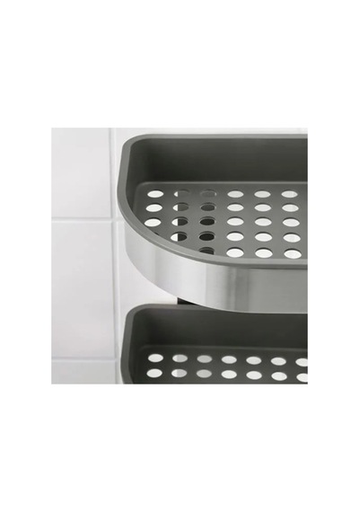 Brogrund Duş Sepeti, Paslanmaz Çelik, Vontestore 19x58 Cm Gri Gri