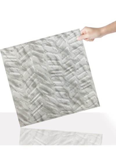 3 Boyutlu Duvar Paneli Kabartmalı Kılçık Desen Pvc 41x41 Cm/ 6 Adet /1 M² Mermer