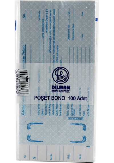Dilman Dolar Senet Koçanı 100 Lü Paket N11.3521