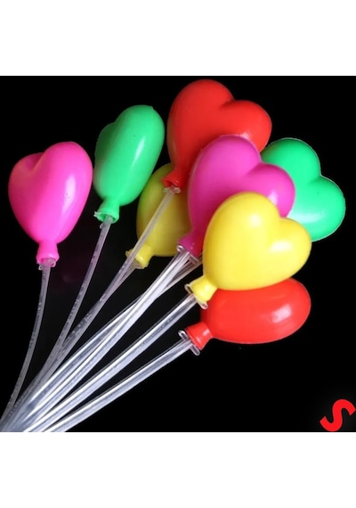 Plastik Minyatür Kalp Teraryum Obje 17Cm - 8'Li Demet