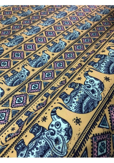 Enesar Home Etnik Fil Desen Dijital Baskı Döşemelik Kumaş 100 x 140 cm