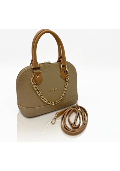 Just Polo Kadın Zincir Detaylı Şık El Ve Omuz Çantası Shoulder Bag Ebat : 25x22 Cm Bej