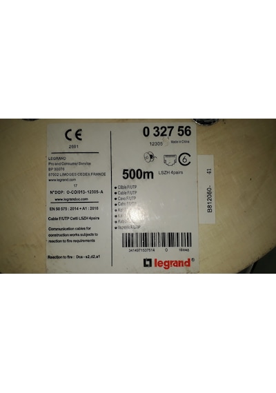 032756 Legrand F/Utp Cat6 Lszh Makara. 4P . Mavi 500 Metre