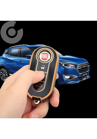 Fiat 500 Doblo Fiorino Punto Ducato Bravo Panda Tpu Anahtar Kılıfı Mavi Gold