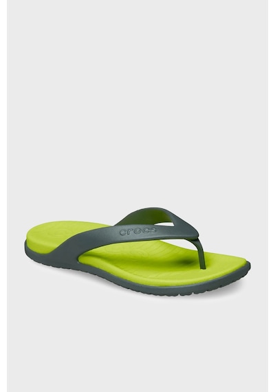 Crocs Coast Flip Logolu Parmak Arası Terlik Erkek Terlik 212035-0gg Gri-sarı