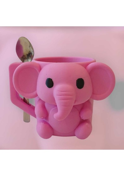 Fil Figürlü Dondurma Tutucu Pembe