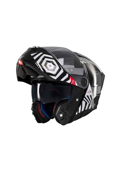 Mt Atom 2 Sv Strange 2 B2 Parlak Çene Açılır Kask Siyah - Beyaz