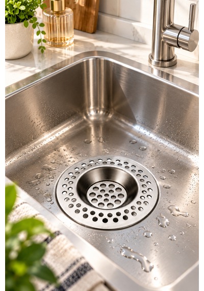 Porsima Sd-678 2li Paslanmaz Çelik Lavabo Süzgeci- Evye Süzgeci-7 Cm Inox