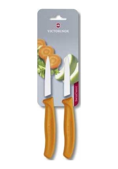 Victorinox 2'Li Soyma Bıçağı 8Cm Turuncu