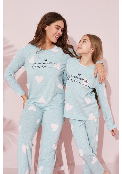 Siyah İnci Pamuklu Örme Pijama Takım 24241074 Yeşil