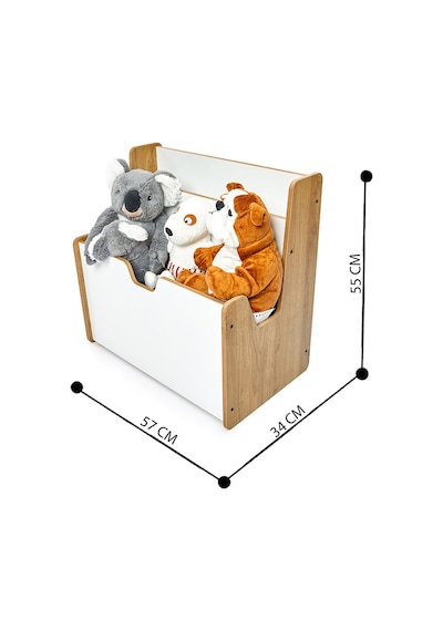 Minera 0-6 Yaş Turna Montessori Ahşap Çocuk Kitaplığı ve Oyuncak Toplama Ünitesi