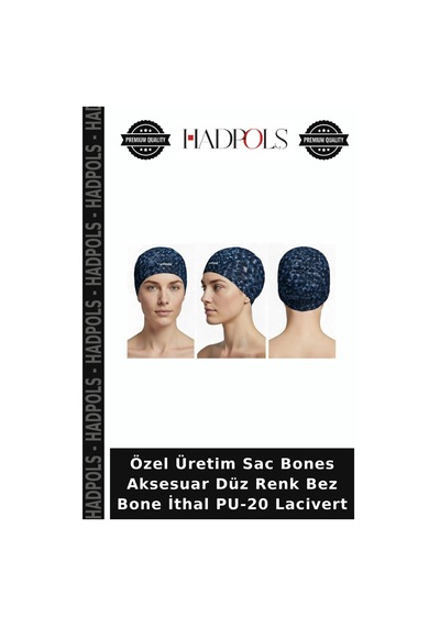 Hadpols Özel Üretim Sac Bones Aksesuar Düz Renk Bez Bone İthal Pu-20 Lacivert