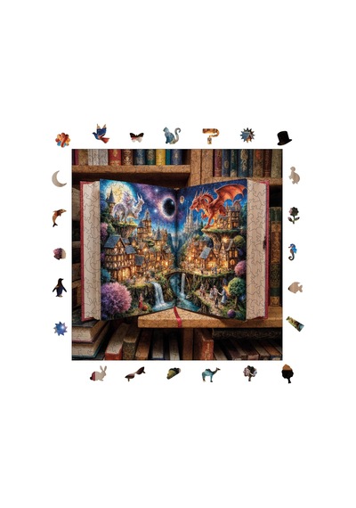 Ahşap Puzzle Yetişkin - Masal Kapısı - 353 Parça, 29 X 29 Cm - Yapıştırıcı Folyo Dahil - Benzersiz Şekilli Pa