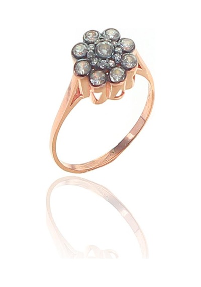 Söğütlü Silver Gümüş Rose Zirkon Taşlı Elmas Montürlü Çiçek Modeli Set Barcode Rose Gold - Rodyum