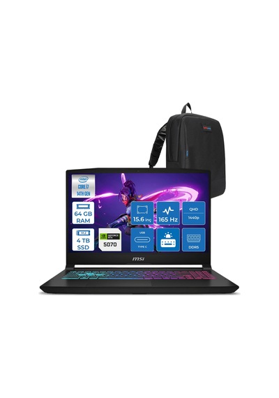 MSI Katana 15 HX B14WGK-068XTRF30 i7-14650HX 64 GB 4 TB SSD 8 GB RTX5070 15.6" Free Dos Dizüstü Bilgisayar + Çanta