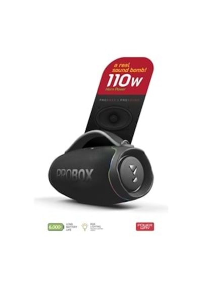 Powerway Probox 110w Güç Usb Hafıza Kartı Aux Fm Led Işıklı Bluetooth Hoparlör Hi-fi Ses Bombası