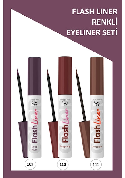 Golden Rose Flash Liner Renkli Eyeliner Seti 109-110-111