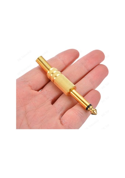Lehimlenebilir Altın Kaplama Metal 6.35 mm Mono Erkek Çivi Jack