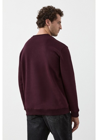 Grımelange Elıon Erkek V Yakalı Bordo Sweatshirt
